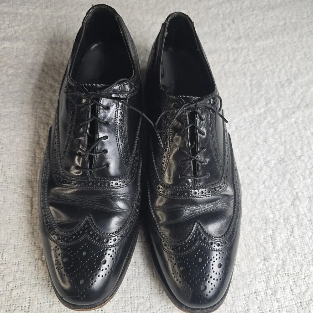 Florsheim Imperial Wingtip 92329 Black Leather Dress Formal Shoes Mens 10 1/2 D‎